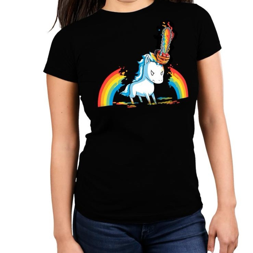 Chainsaw Unicorn Halloween T-Shirt Sz M